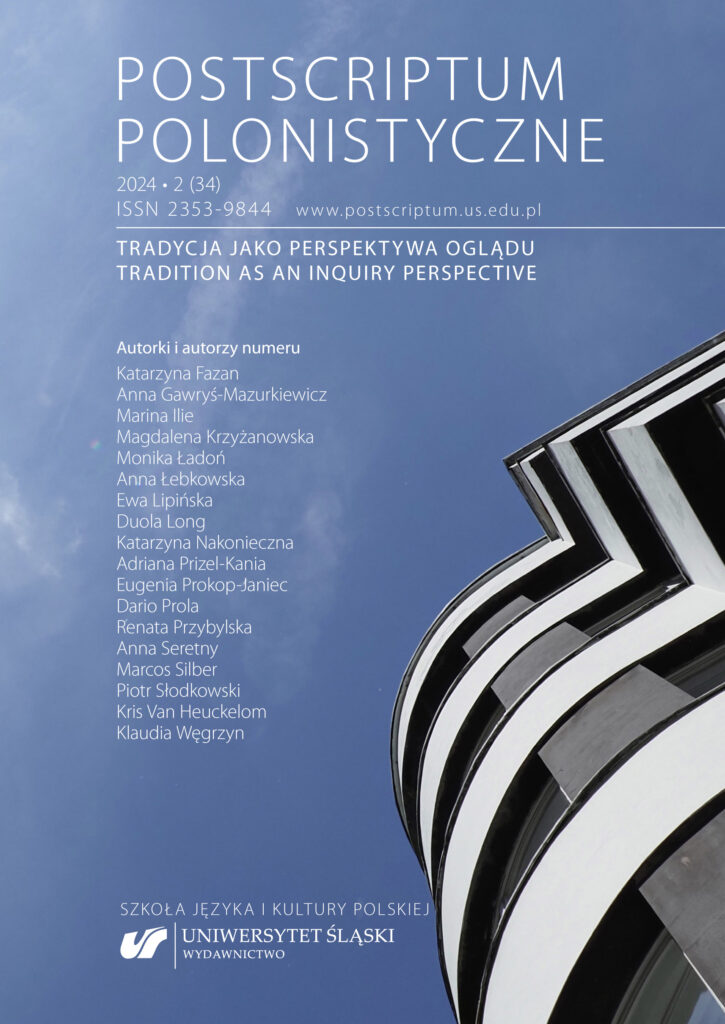 okładka czasopisma postscriptum polonistyczne w kolorze niebieskim