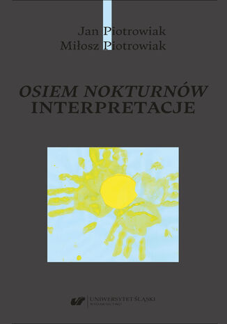 napis osiem nokturnów interpretacje szara okładka z niebieskim i żółtym akcentem