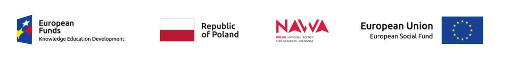 Logotypy Funduszy Europejskich PO WER, NAWA i Europejskiego Funduszu Społecznego oraz flaga Rzeczpospolitej Polskiej