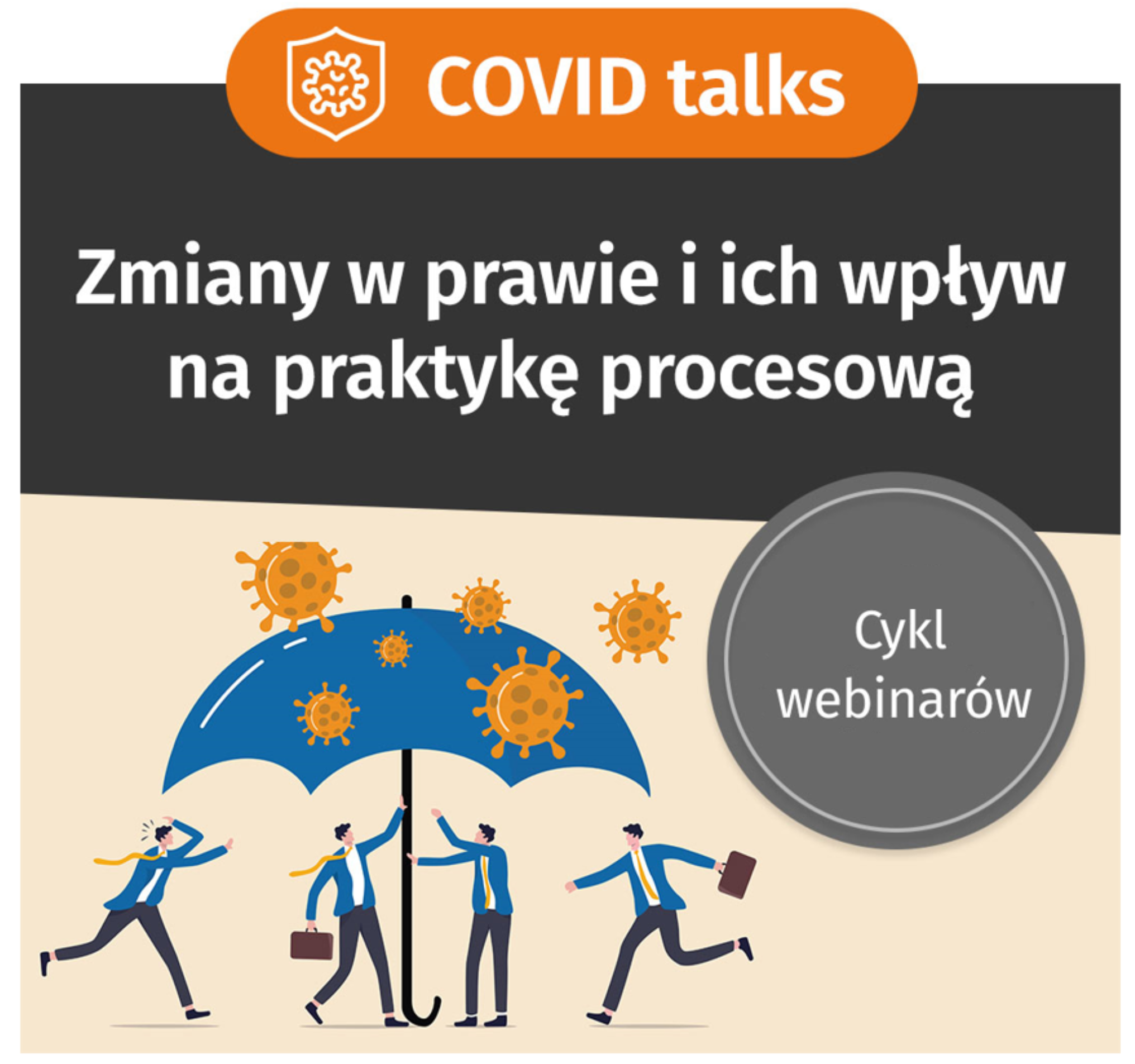 grafika promująca cykl webinariów COVID Talks