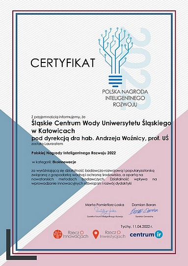 Certyfikat Polskiej Nagrody Inteligentnego Rozwoju 2022