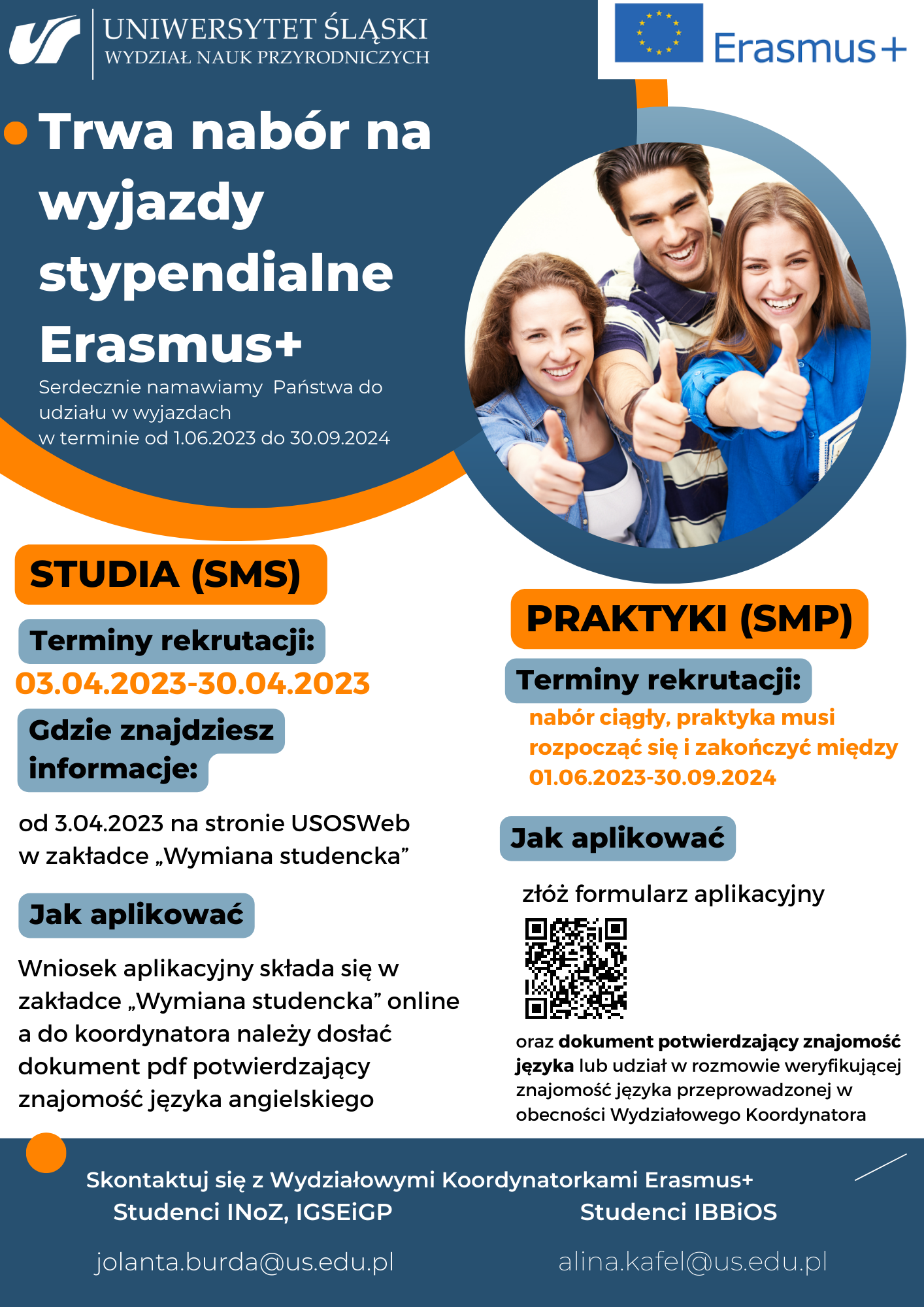 grafika promująca udział w wyjazdach stypendialnych Erasmus+
