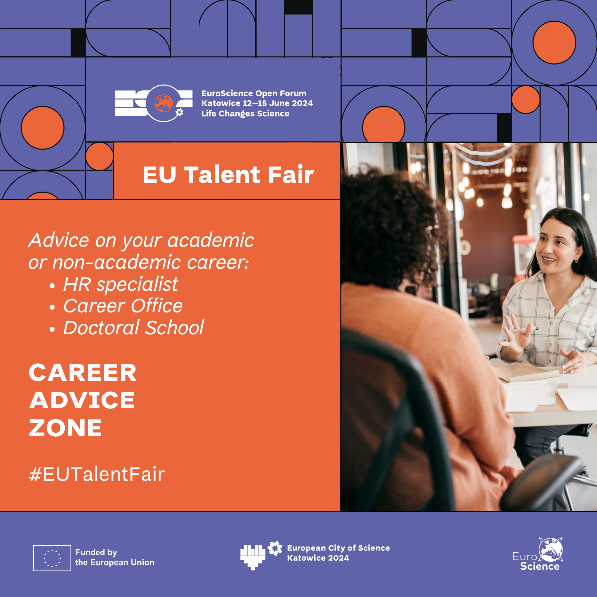 Grafika promująca wydarzenie EU Talent Fair 2024