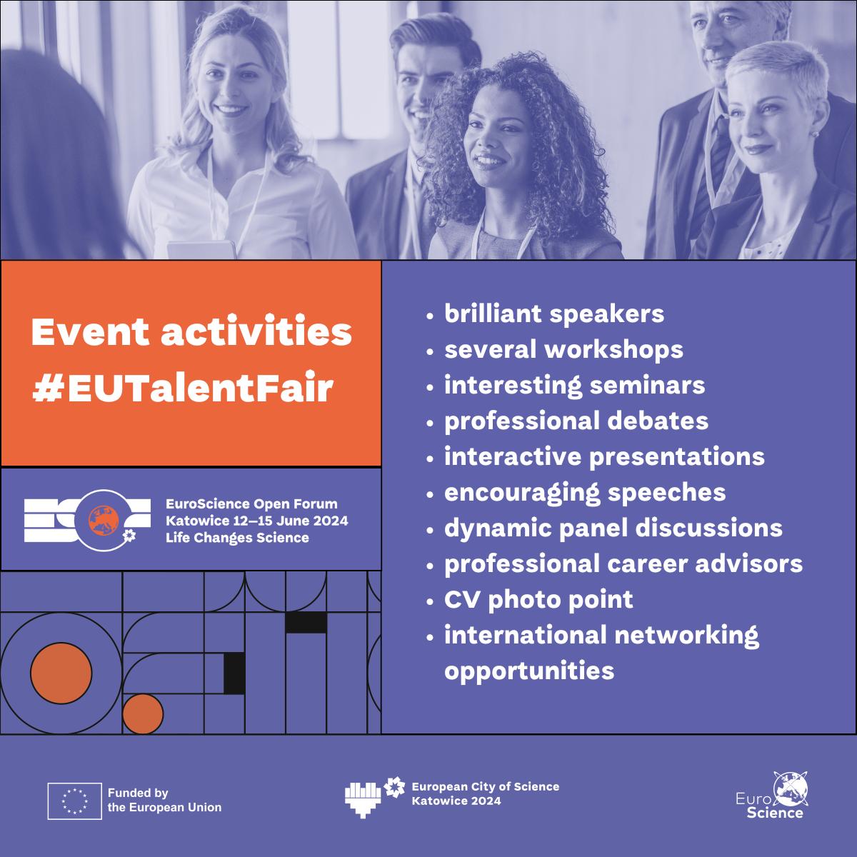 Grafika promująca wydarzenie EU Talent Fair 2024