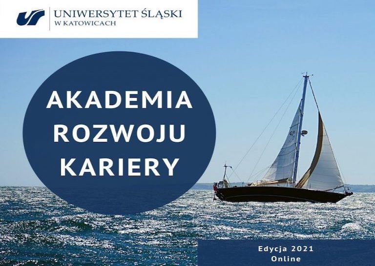 Napis: Akademia Rozwoju Kariery, edycja 2021. W tle zdjęcie łodzi.