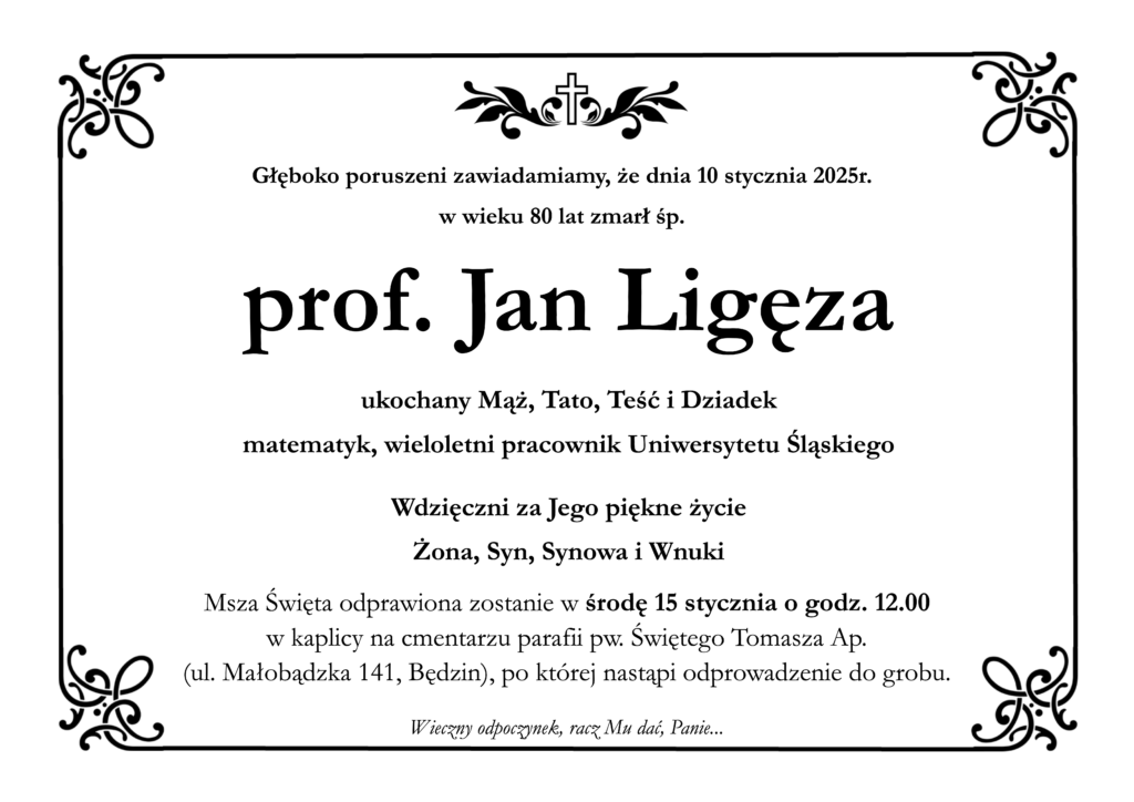 Prof. Jan Ligęza - klepsydra