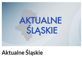 logo programu, napis Aktualnie Śląskie na tle mapy województwa śląskiego