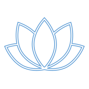 grafika przedstawiająca kwiat lotosu - błękitne kontury na białym tle - logo konferencji Joga w kontekstach kulturowych
