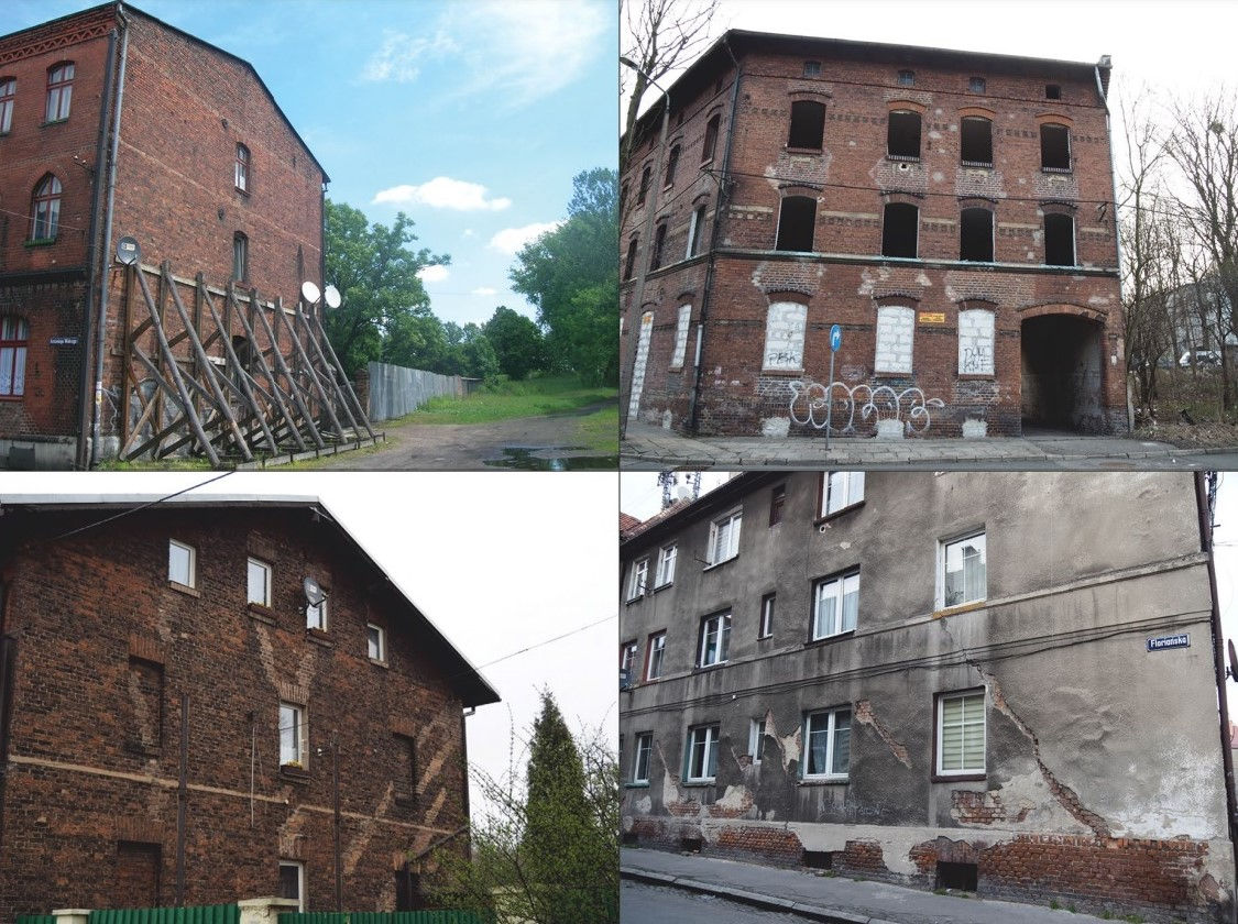 Examples of damage to Bytom’s urban fabric as a consequence of land subsidence (photo: M. Solarski)