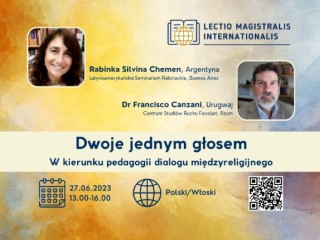 WEBINARIUM: Dwoje jednym głosem. W kierunku pedagogii dialogu międzyreligijnego (Silvina Chemen, dr Francisco Canzani)