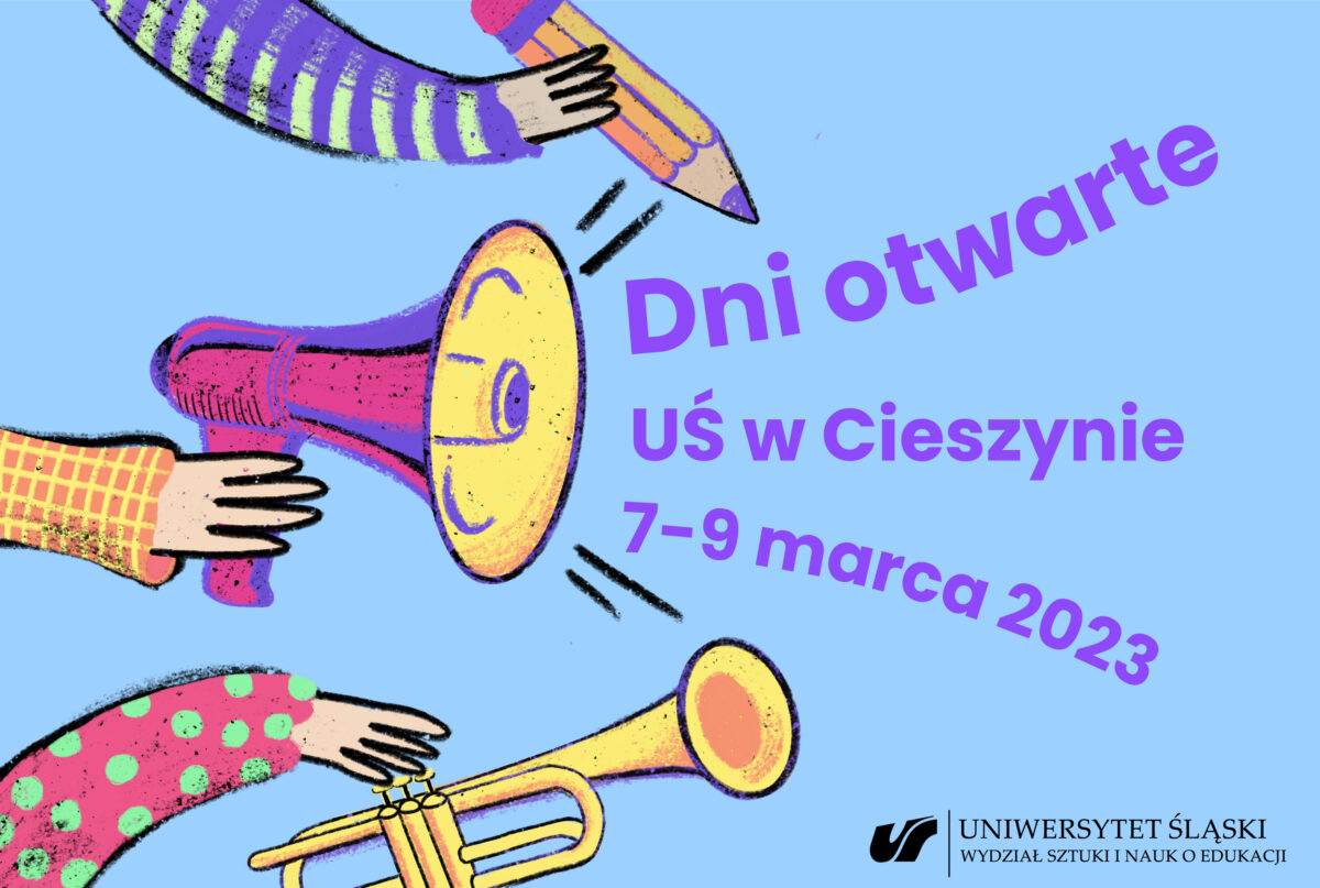 Plakat-grafika - dni otwarte Cieszyn UŚ, 7-9 marca