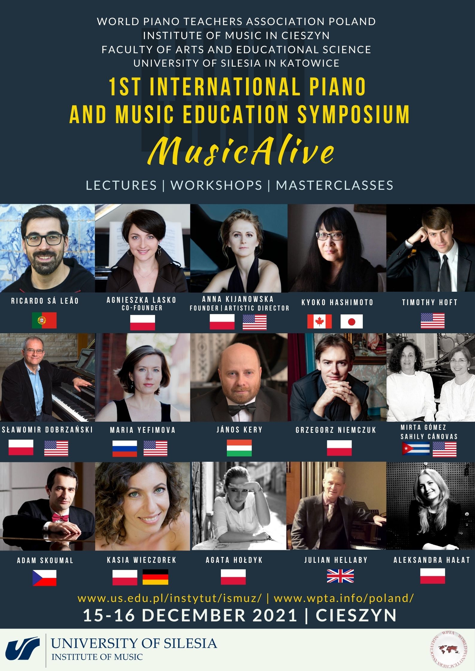 Poster-1st International Piano and Music Education Symposium MusicAlive 15-16 December 2021 Cieszyn, Poland