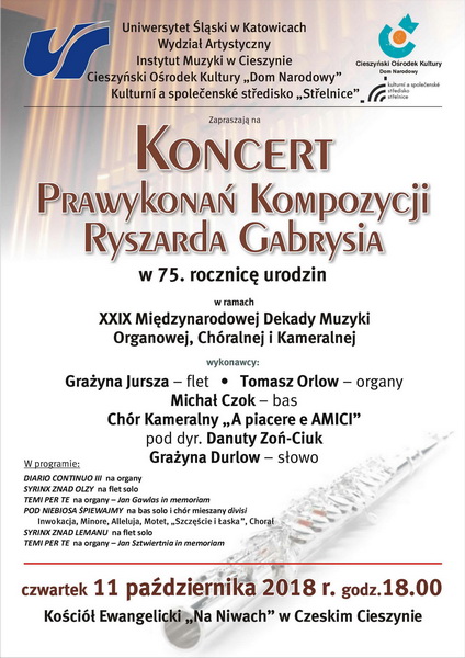 Koncert prawykonań kompozycji Ryszarda Gabrysia