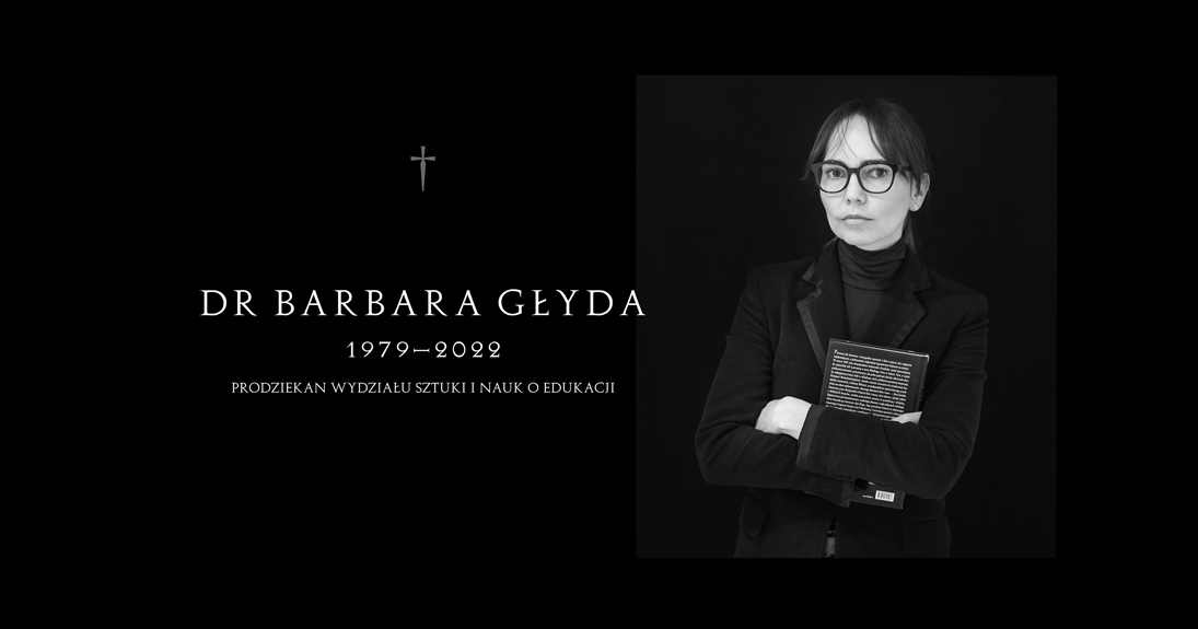 Grafika informująca o śmierci dr Barbary Głydy