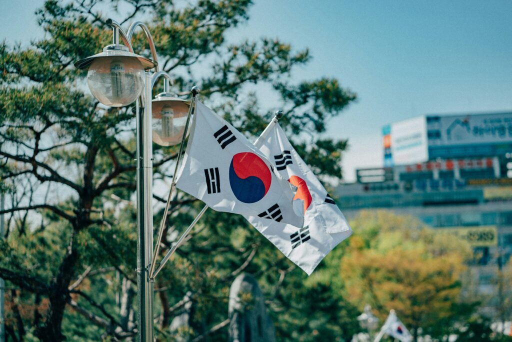 dwie flagi Korei