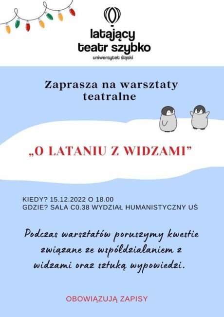 Warsztaty teatralne „O lataniu z widzami”
