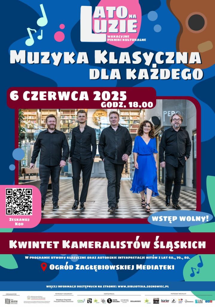 Muzyka klasyczna dla każdego – Kwintet Kameralistów Śląskich w Ogrodzie Zagłębiowskiej Mediateki