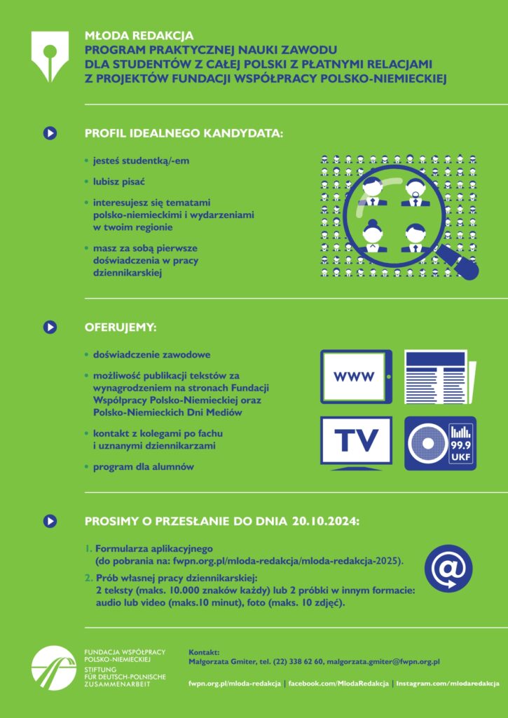 Zielony plakat informacyjny.