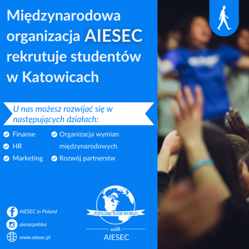 Plakat informacyjny ze zdjęciem przedstawiającym uniesione ręce.