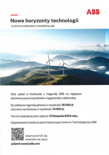 Plakat informacyjny ze zdjęciem przedstawiającym wzgórza z wiatrakami.