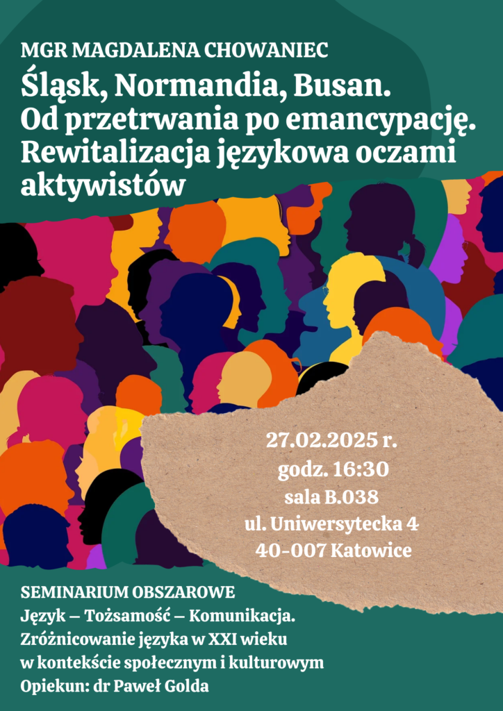 Seminarium obszarowe z cyklu „Język – Tożsamość – Komunikacja” – wystąpienie mgr Magdaleny Chowaniec