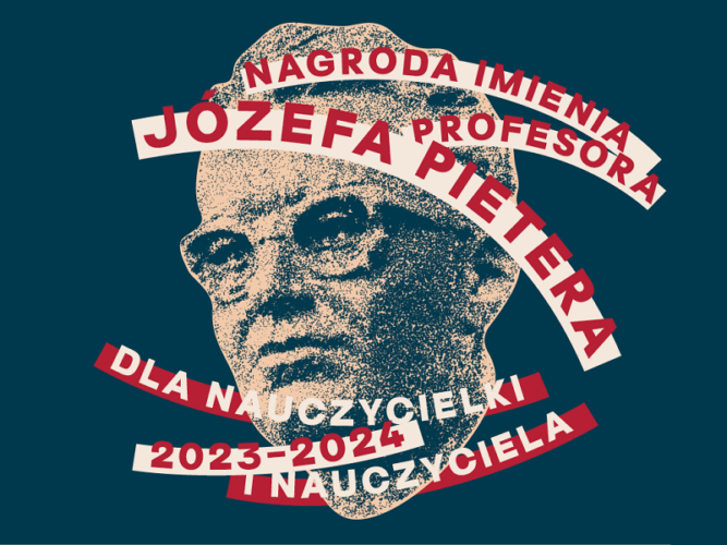 logo Nagrody imienia profesora Józefa Pietera z wizerunkiem patrona konkursu