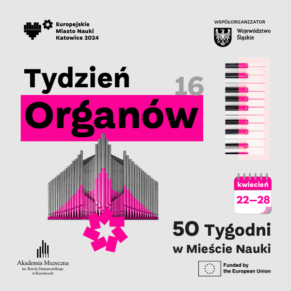 plakat informacyjny ze zdjęciem organów muzycznych