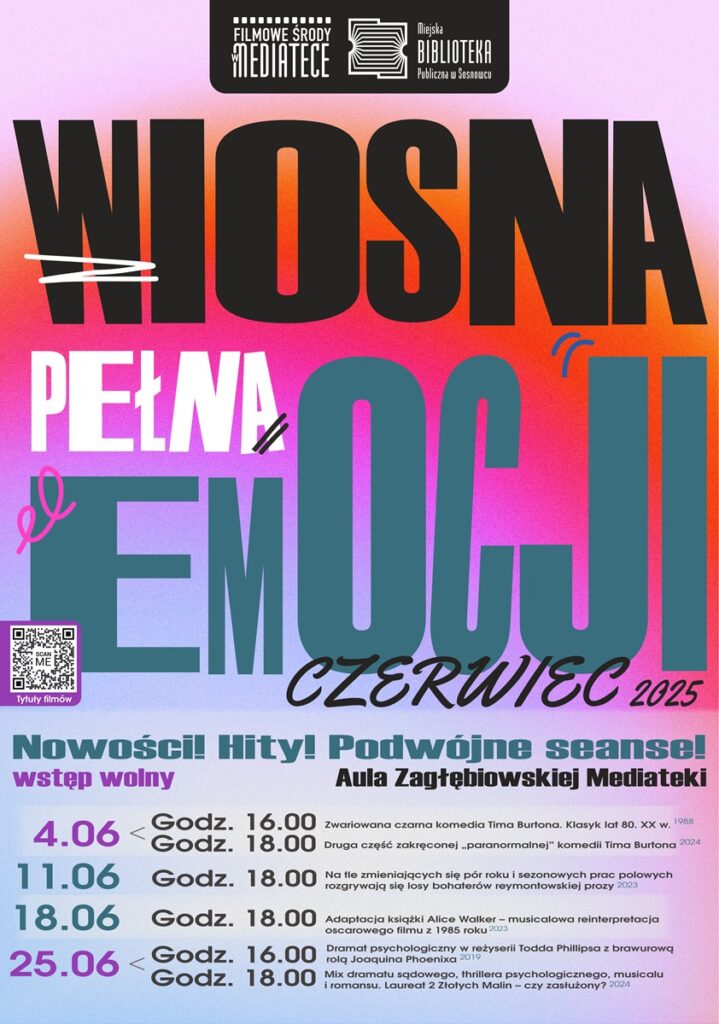 Filmowe środy w Mediatece – Wiosna pełna emocji! Nowości! Hity! Podwójne seanse!
