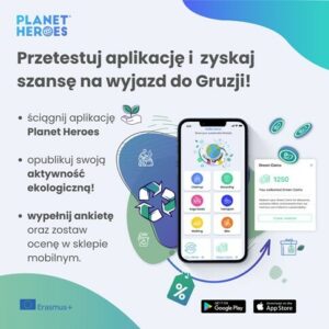 Plakat informacyjny z grafiką przedstawiającą smartfon.