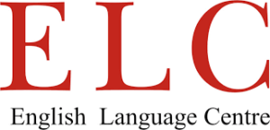 Logo English Language Centre - czerwone litery ELC.