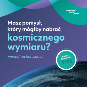 plakat informacyjny ze zdjęciem fragmentu powierzchni Ziemi