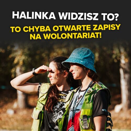 mem przedstawiający dwie kobiety w górach z podpisem: "Halinka widzisz to? To chyba otwarte zapisy na wolontariat"