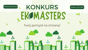 plakat informacyjny z grafiką przedstawiającą zielone miasto