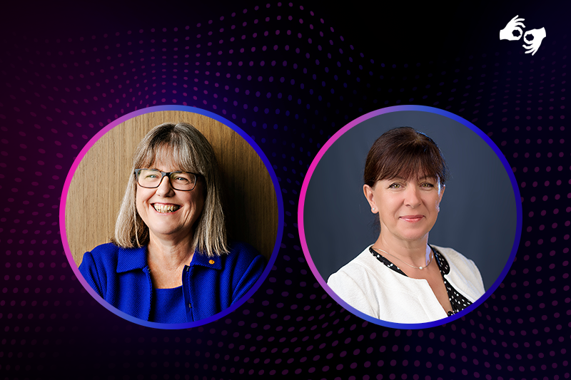 Profesor Donna Strickland i prorektor UŚ profesor Ewa Jarosz.