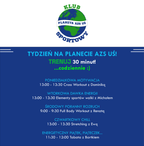 plakat informacyjny: rozkład zajęć