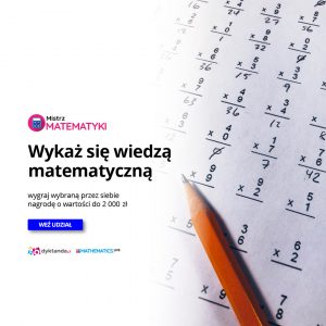 plakat informacyjny z grafiką przedstawiającą ołówek i kartkę wypełnioną działaniami matematycznymi