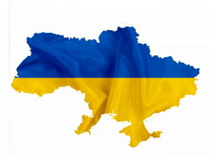 flaga Ukrainy wpisana w kontur państwa