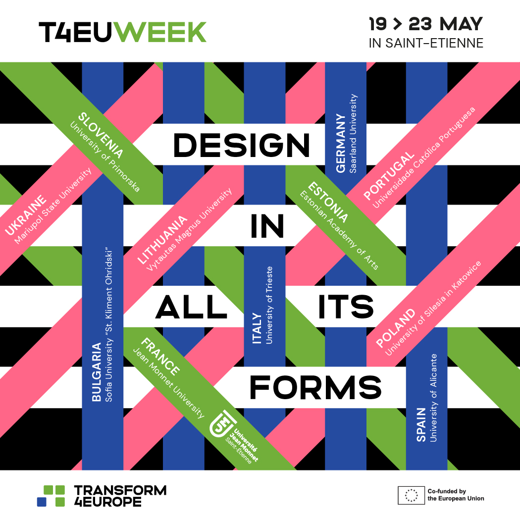 Grafika promująca T4EU Week w Saint-Etienne