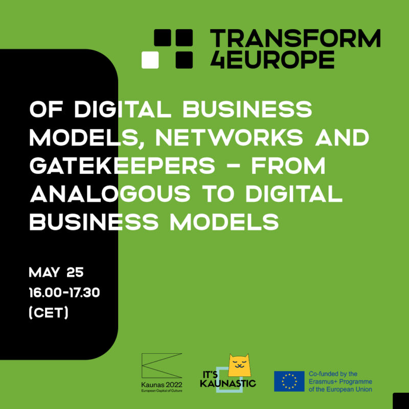 OF digital business models, networks and gatekeepers - from analogous to digital business models