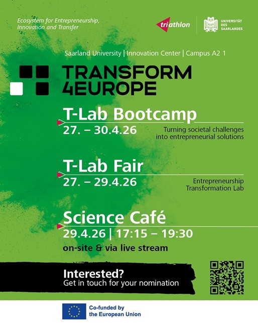 grafika promująca T-Lab Bootcamp, -Lab-Fair, Science Cafe