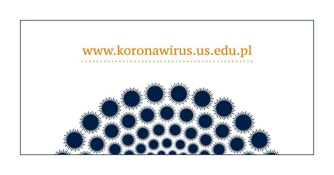 Białe tło z napisem www.koronawirus.us.edu.pl
