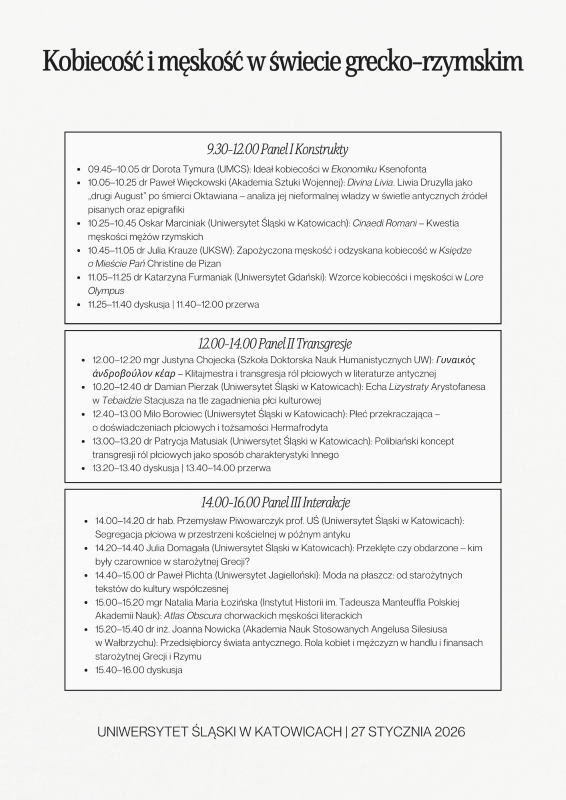 Plan konferencji, wszystkie informację powielone, które znajdują się w tekście