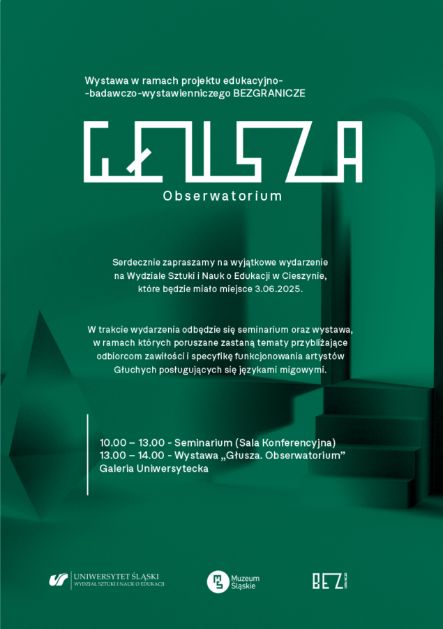 Plakat wydarzenia Głusza, tekst plakatu zawarty w opisie 