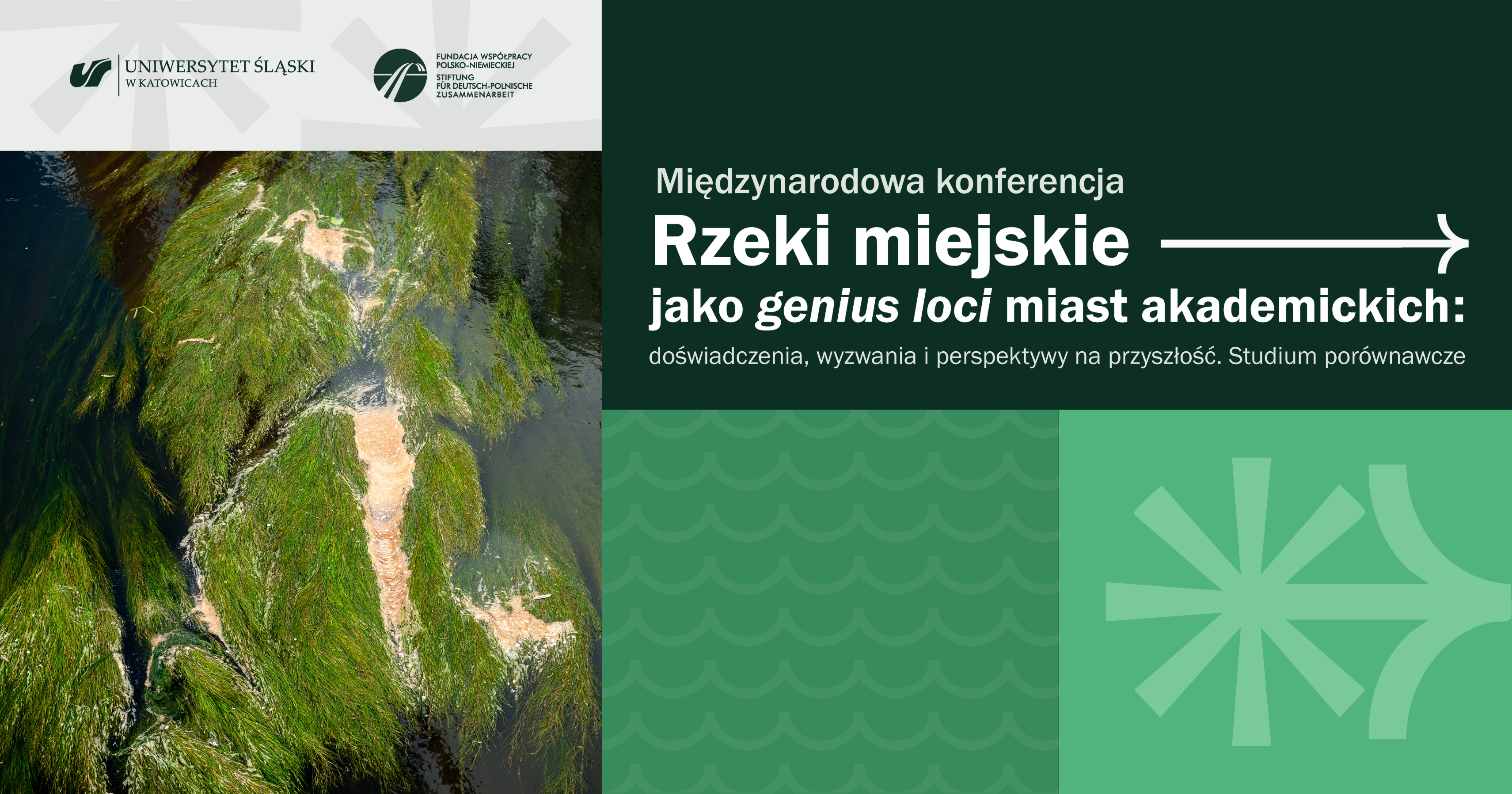 Rzeki miejskie jako genius loci miast akademickich: doświadczenia, wyzwania i perspektywy na przyszłość. Studium porównawcze 17–18 listopada 2025 r., Katowice, spinPLACE (sala konferencyjna, ul. Bankowa 5) Rzeki, będące dawniej jednym z najważniejszych czynników miastotwórczych, współcześnie odgrywają coraz większą rolę jako istotny impuls wzmacniający kulturowy, historyczny, społeczno-prawno-ekonomiczny obraz miast, w tym miast akademickich. Jednocześnie w ostatnich latach w Niemczech, we Francji i w Polsce zyskuje popularność trend ponownego „odwracania się” miast ku terenom nadrzecznym – rzekom miejskim, które stanowić mogą genius loci miast akademickich, m.in. takich jak Saarbrücken (rzeka Saara - znak rozpoznawczy graniczącego z Francją i Luksemburgiem landu Saara), Saint-Étienne (rzeka Furan), czy Katowic (rzeka Rawa - Górny Śląsk). Wymienione miasta i ich rzeki w naturalny sposób (geograficzny, społeczny, historyczny, prawny) wyznaczają pewne granice i mają wymiar nie tylko kulturotwórczy. Podczas konferencji, która tworzy sieć współpracy naukowej ośrodków akademickich, naukowcy z Niemiec, Francji i Polski podzielą się doświadczeniami związanymi z przestrzenią wokół rzek miejskich. Spotkanie będzie okazją do dyskusji na temat możliwych transdyscyplinarnych badań zespołu niemiecko-francusko-polskiego w obliczu współczesnych społeczno-humanistycznych studiów nad rzekami.