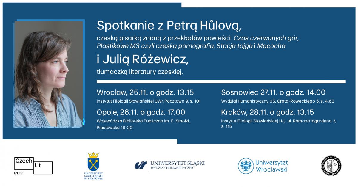 Plakat: Petra Hůlová i Julia Różewicz – spotkanie autorskie