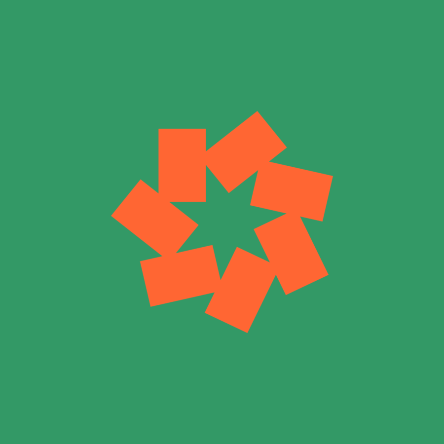 logotyp Europejskiego Miasta Nauki w kolorze pomarańczowym na zielonym tle