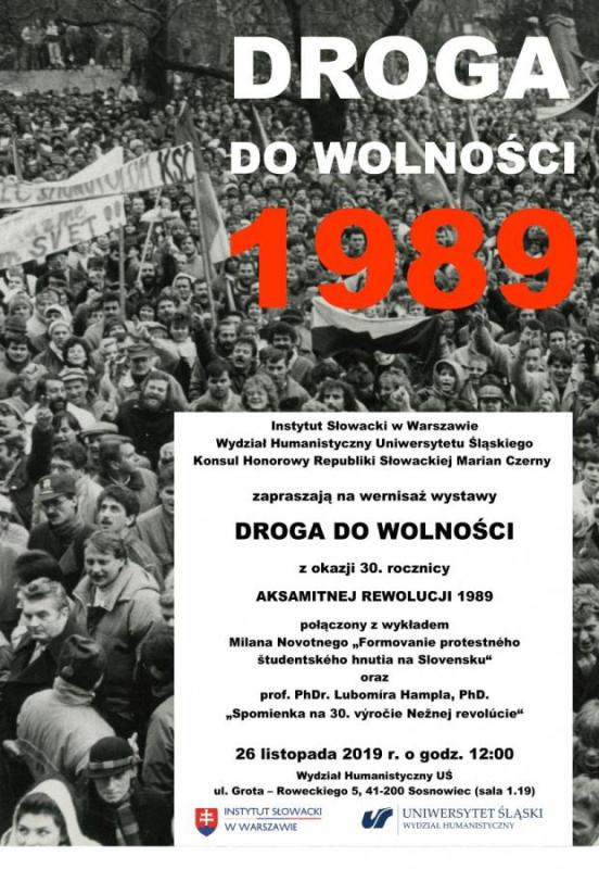 Plakat - Uroczystość poświęcona 30. rocznicy wybuchu aksamitnej rewolucji w byłej Czechosłowacji