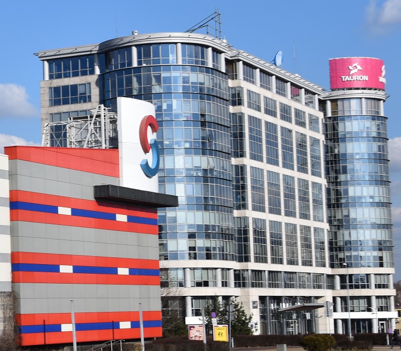 Fragment Centrum Handlowego SCC – Silesia City Center w Katowicach oraz budynek Tauron Polska Energia SA