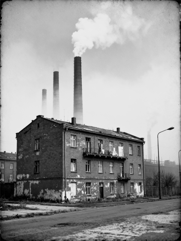 Artystyczna wizja Szopienic z lat 70. XX wieku | Fot. Freepik AI