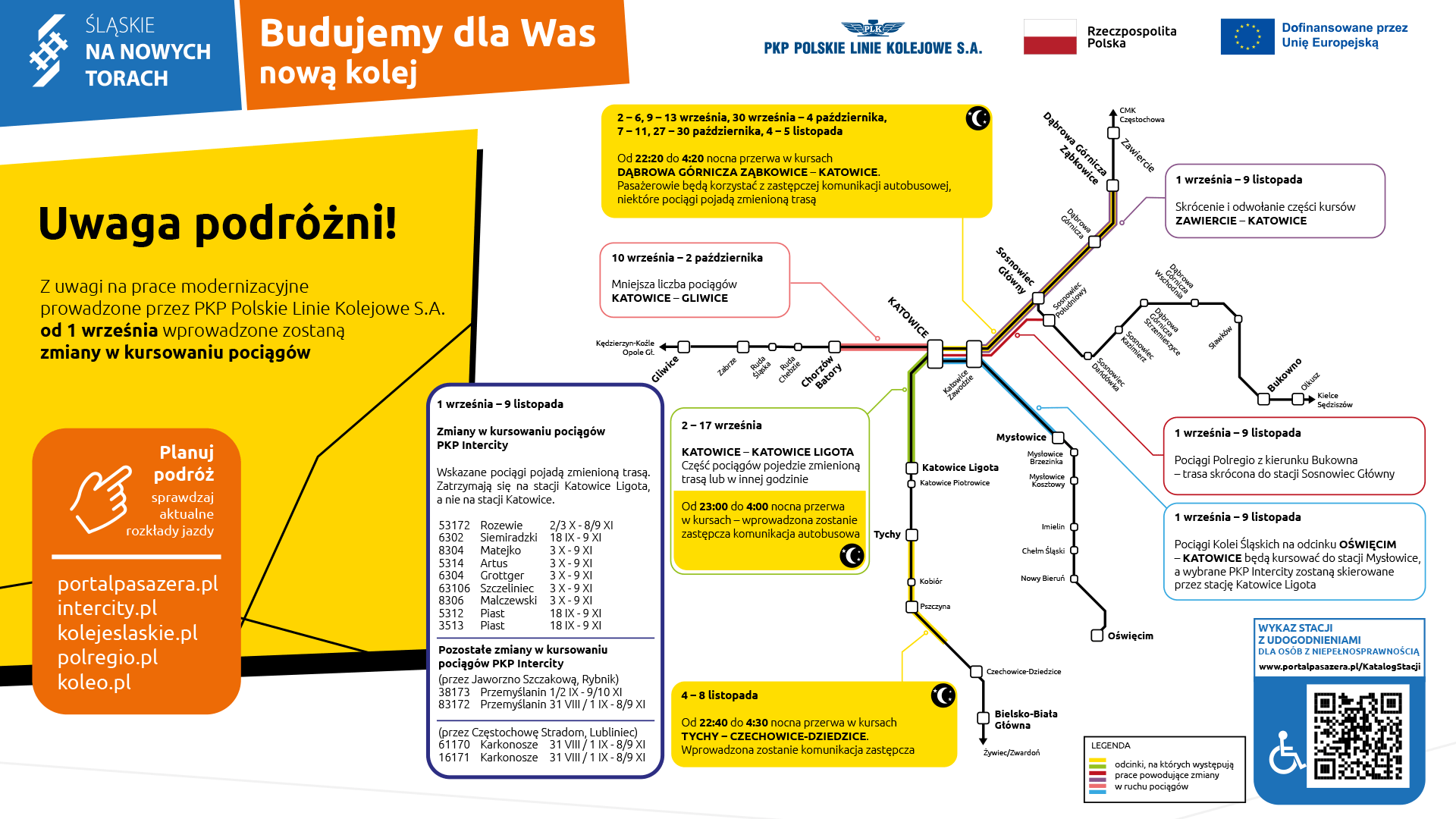 Schemat zmian w kursowaniu pociągów, dostępny także w wersji PDF